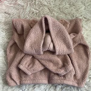 Forever 21 sherpa zip up with animal ears on hood
